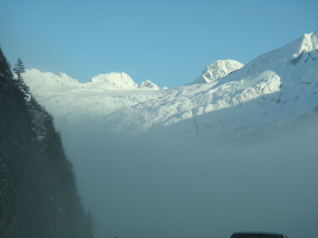 Mountain ridge on clear day