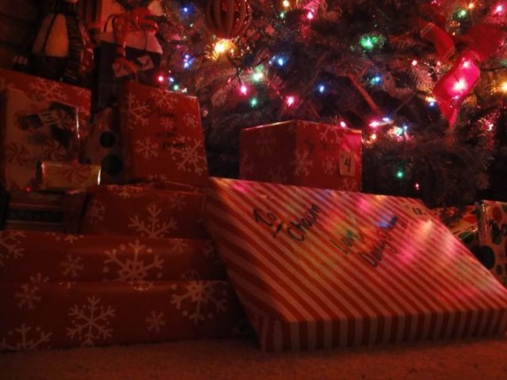 Christmas presents around the tree