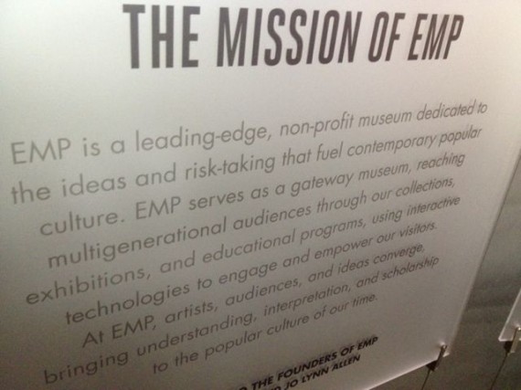 Seattle's EMP mission statement on wall