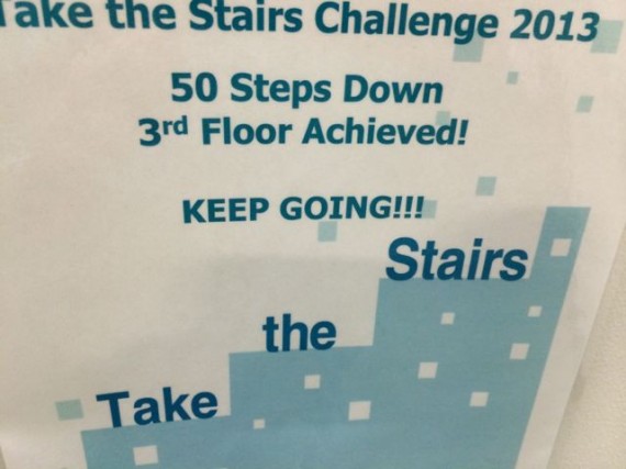 health message in the stairwell