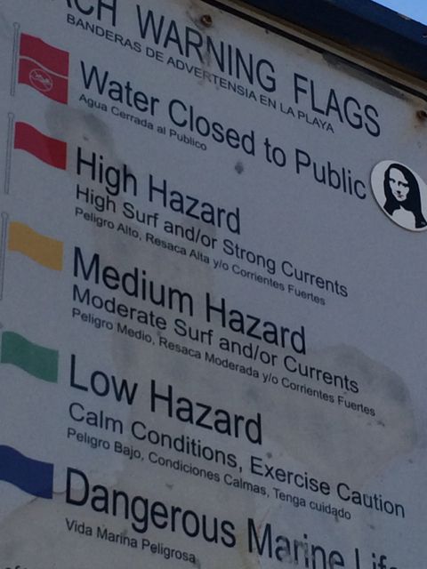 Beach warning flag chart