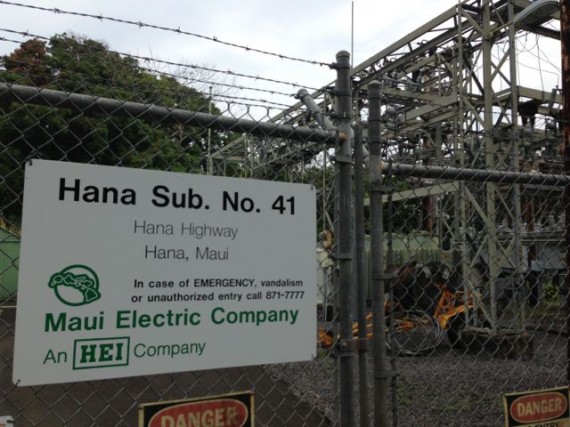 Hawaii Electric substation on Hana Highway