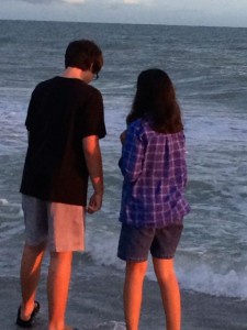 Two teens at Sanibel beach
