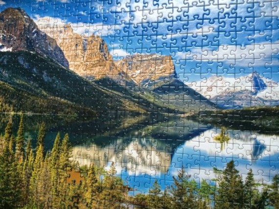 Jig Saw puzzle of St Mary Lake at Glacier National Park