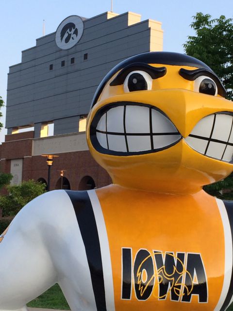 University of Iowa mascot Herky statue