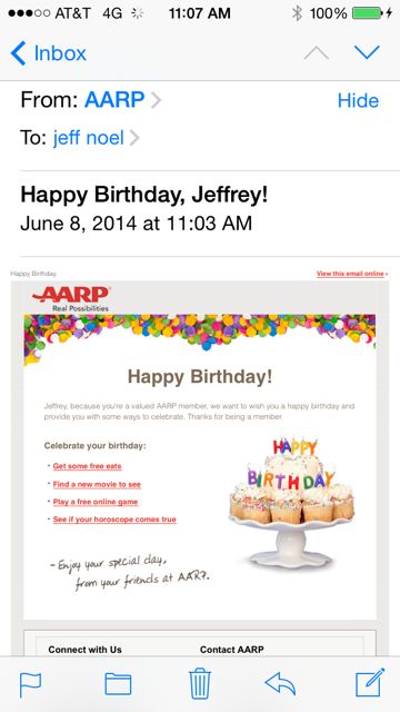 AARP birthday wish