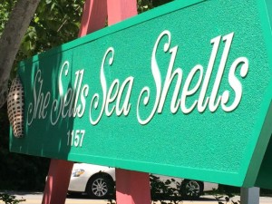 She Sells Sea Shells storefront sign on Sanibel Island
