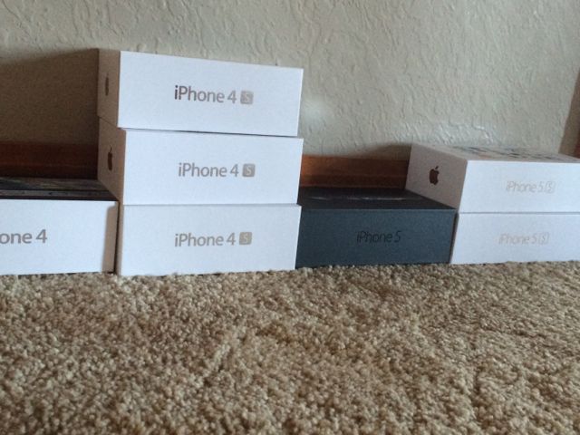 Boxes of iPhones