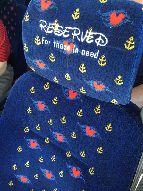 Disney Cruise Line Bus seat  reserved seating