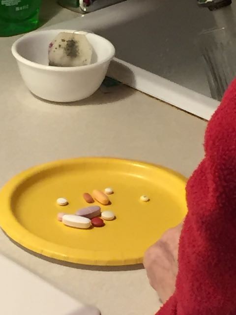 Senior citizen daily pill taking