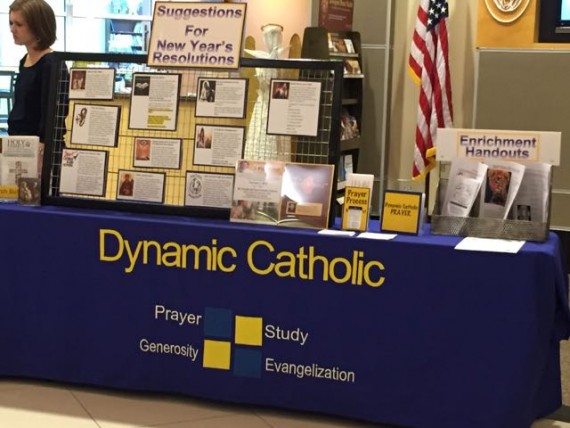Dynamic Catholic booth in Narthex.