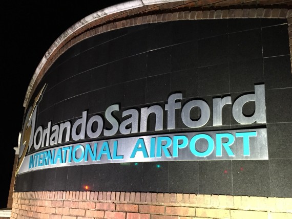 Orlando Sanford airport entrance sign