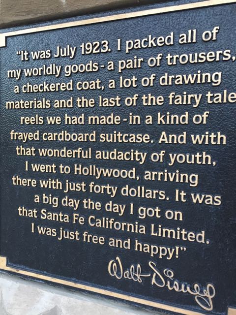 Walt Disney quote plaque at Disneyland