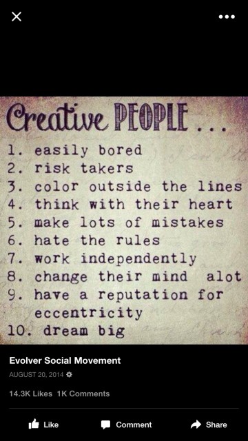 top ten attribute list for creative people