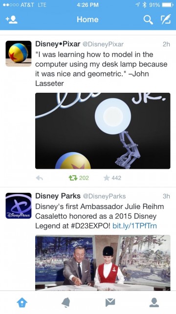 Disney Parks blog Twitter screen shot