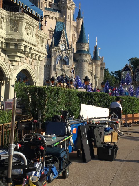 Disney World Christmas parade filming
