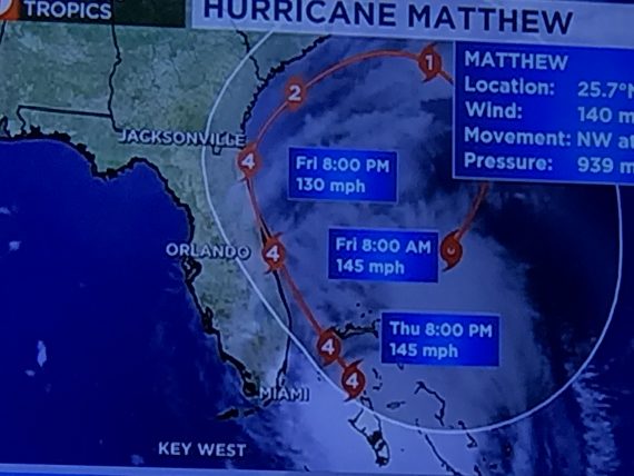 Hurricane Matthew map