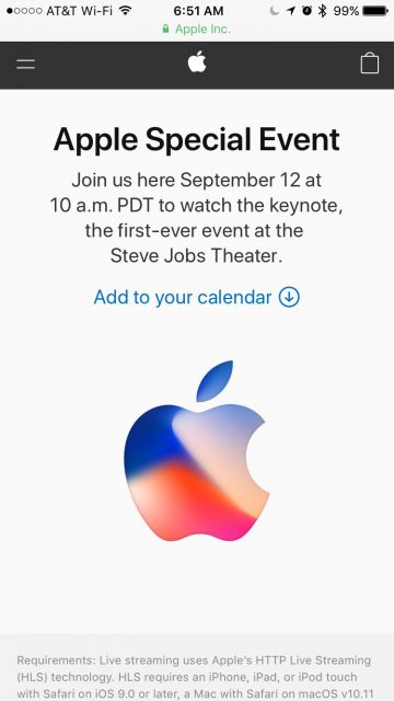 Apple Keynote event iPhone X
