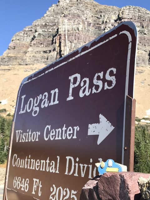 Logan Pass welcome sign