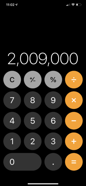 Apple calculator screen shot