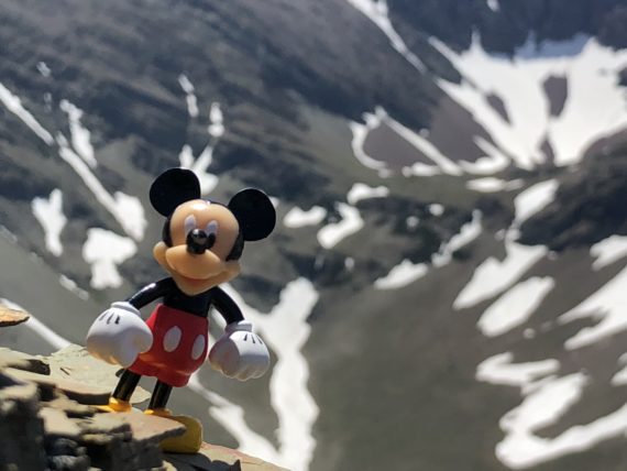 Mickey Mouse in mountains