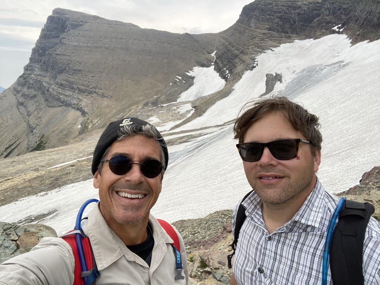 Jeff noel and Jody Maberry next to a glacier