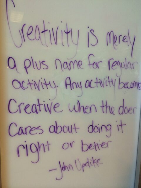 whiteboard creativity quote