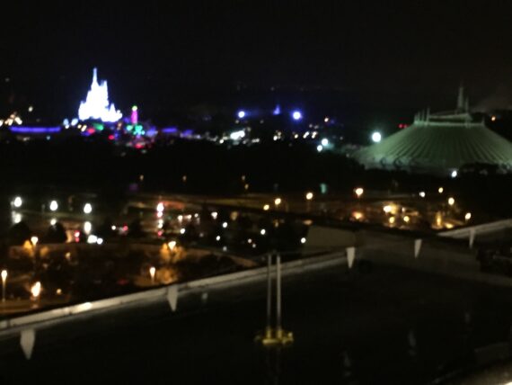 Magic kingdom at night from Disney’s contemporary resort