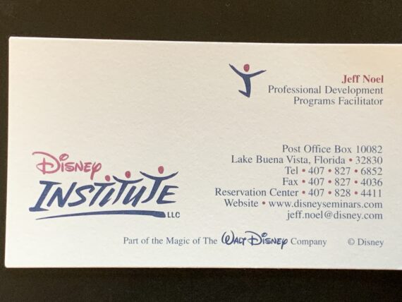 Old Disney Institute business card