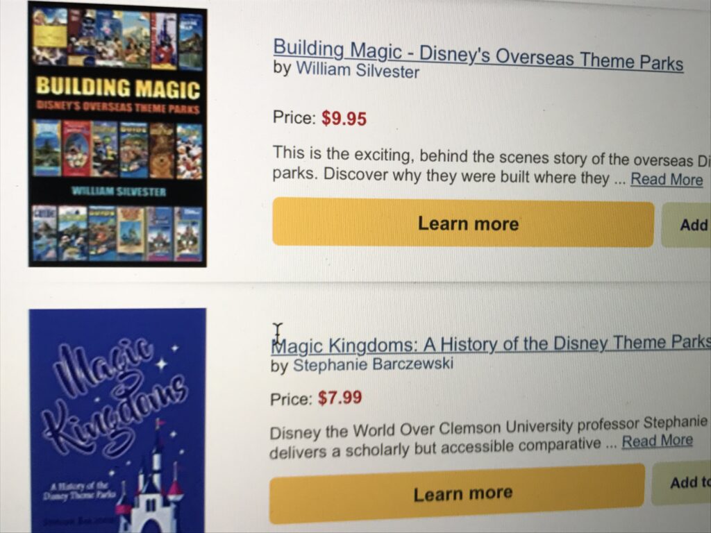 Prolific use of the word and image of Walt Disney on books