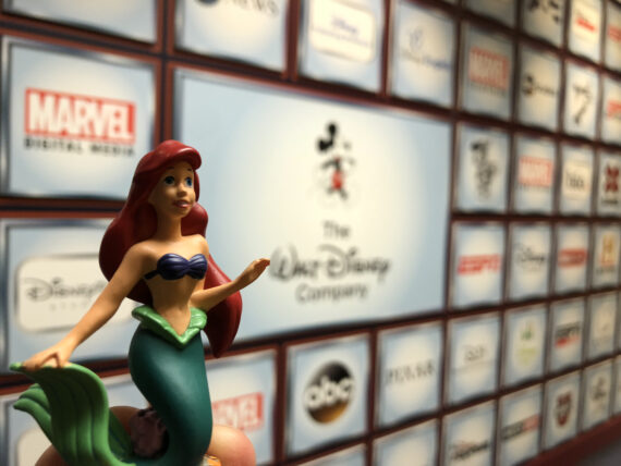 Ariel toy and Disney brands wall