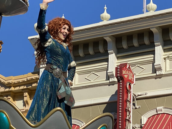 Merida on a Disney parade float