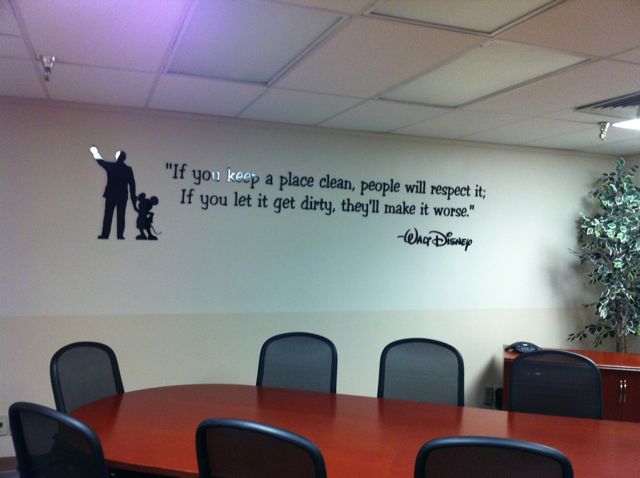 Walt Disney quote on a conference room wall