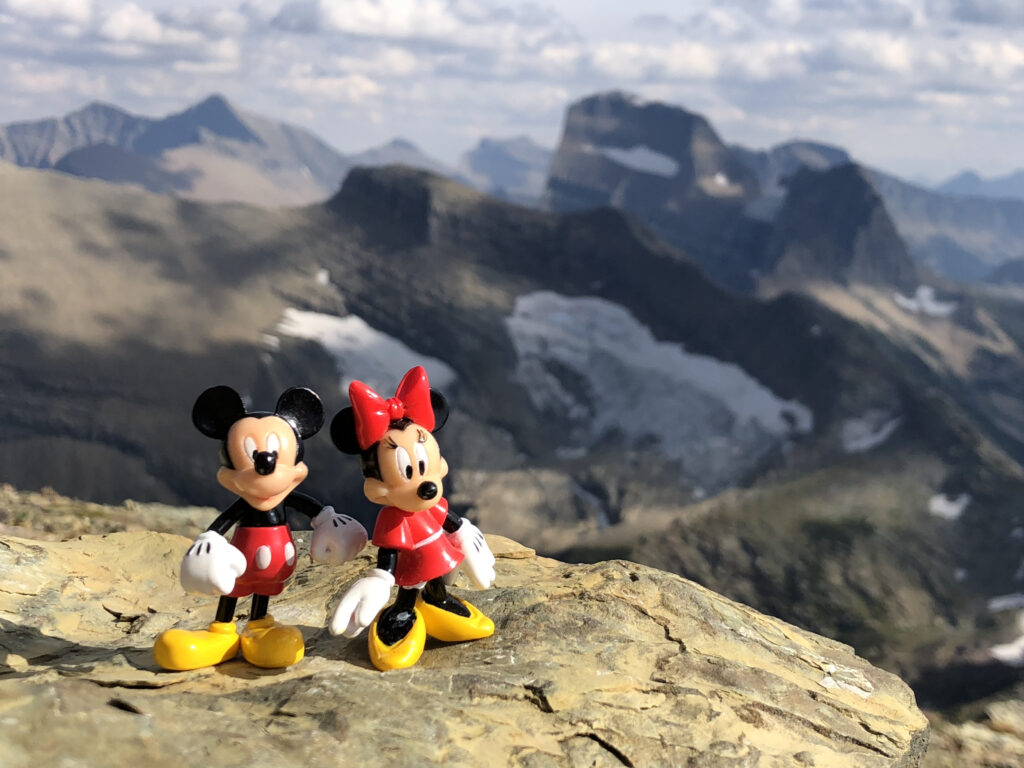 disney toy characters in mountains