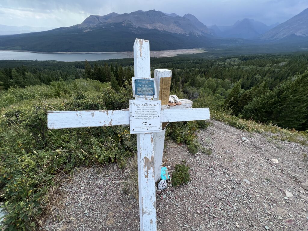 Cross tribute in mountains