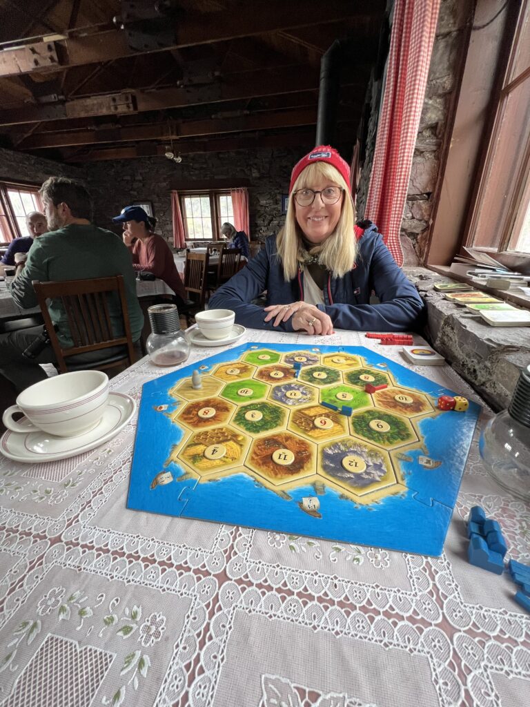One at a table with the game board