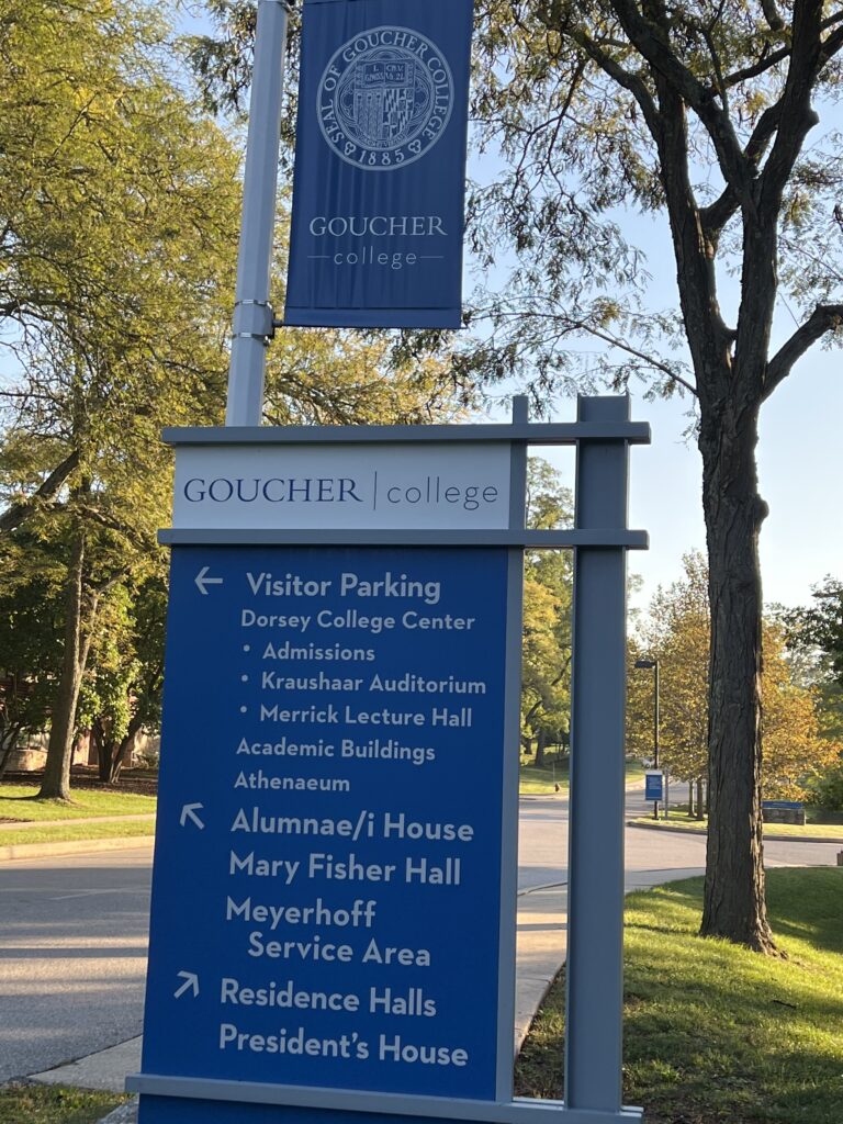 College campus signage