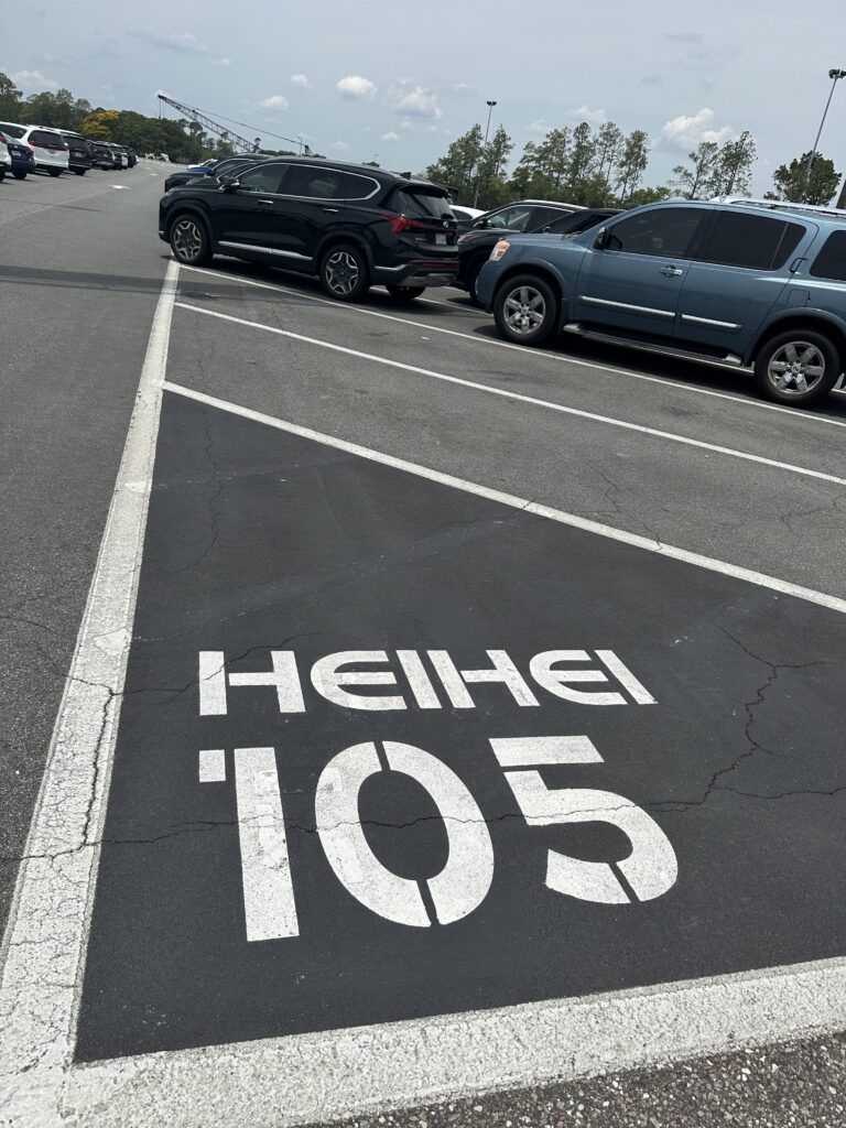 Disney parking lot row marker