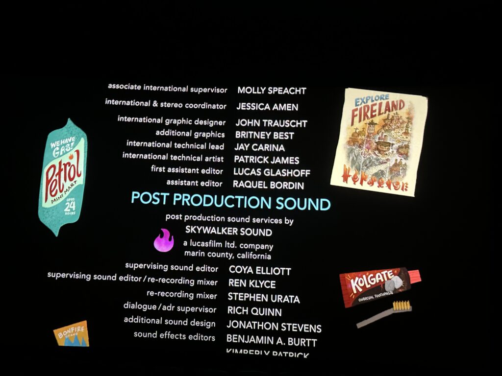 Pixar movie credits screenshot 