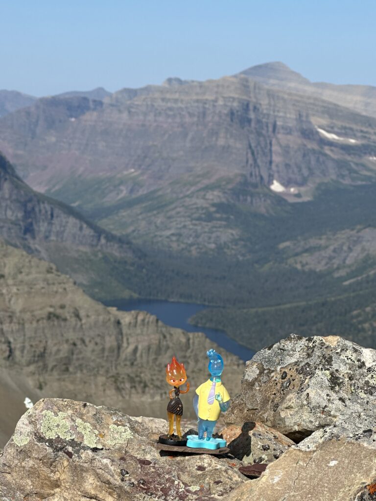 Pixar toy figurines in the mountains 
