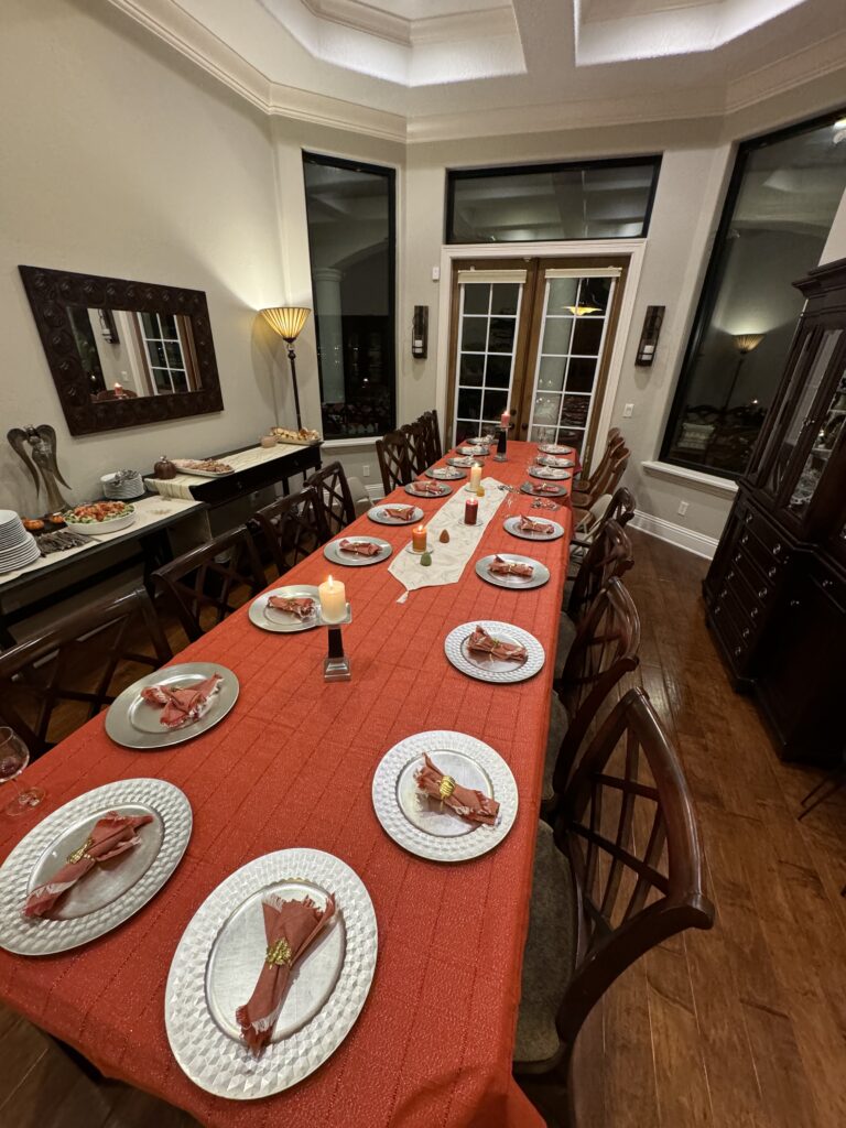 Large homeowner dinner table