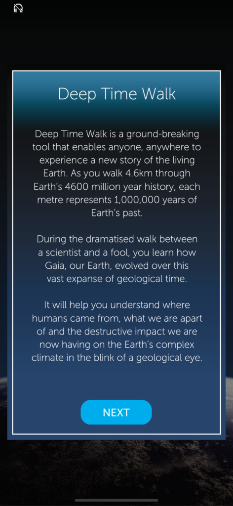 Deep Time Walk app