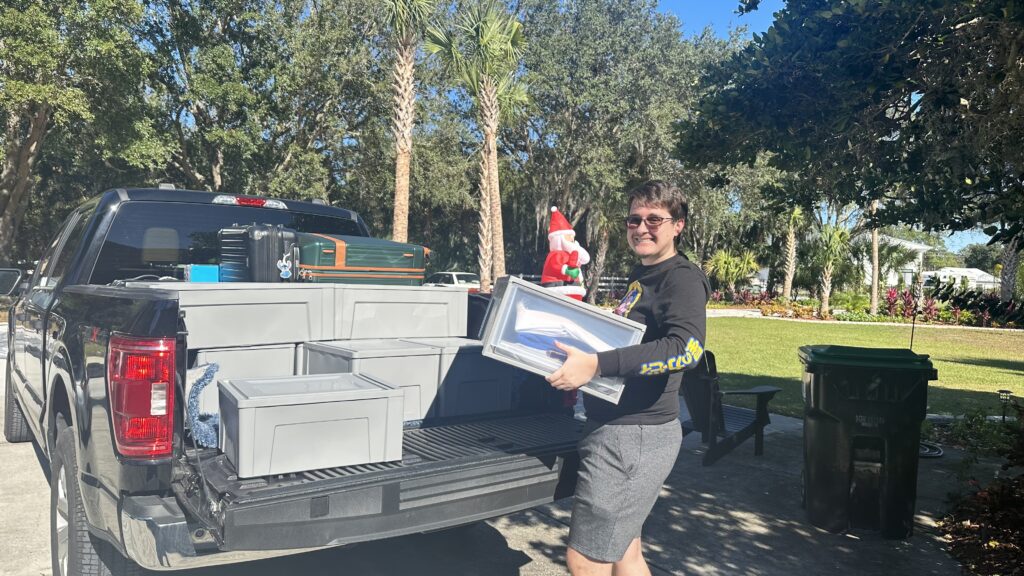 man unloading truck