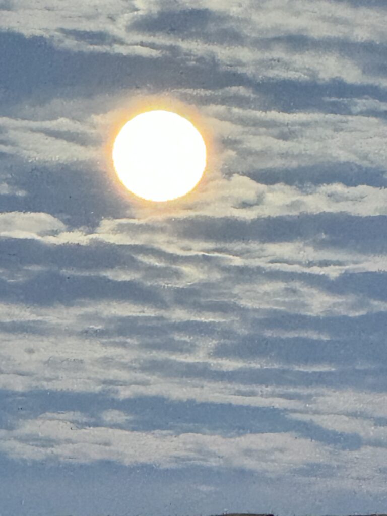 The moon in the early evening