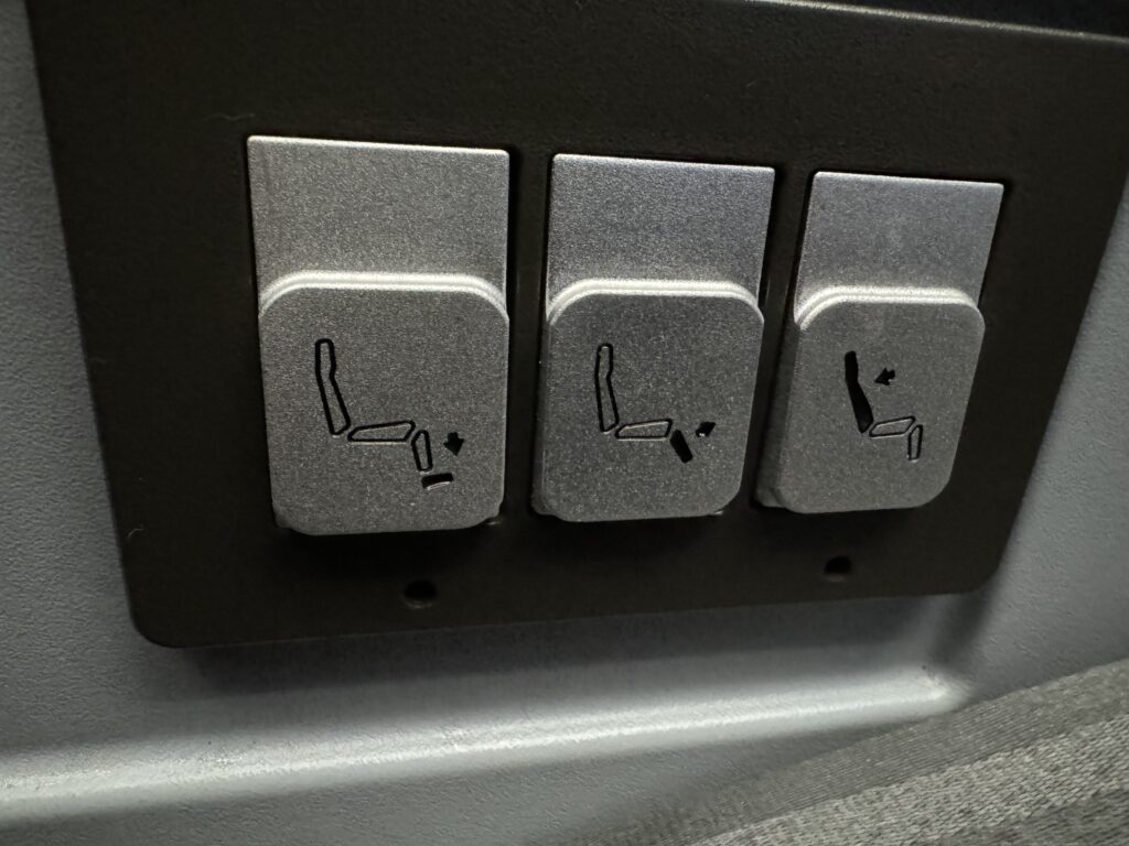 Plane seat controls