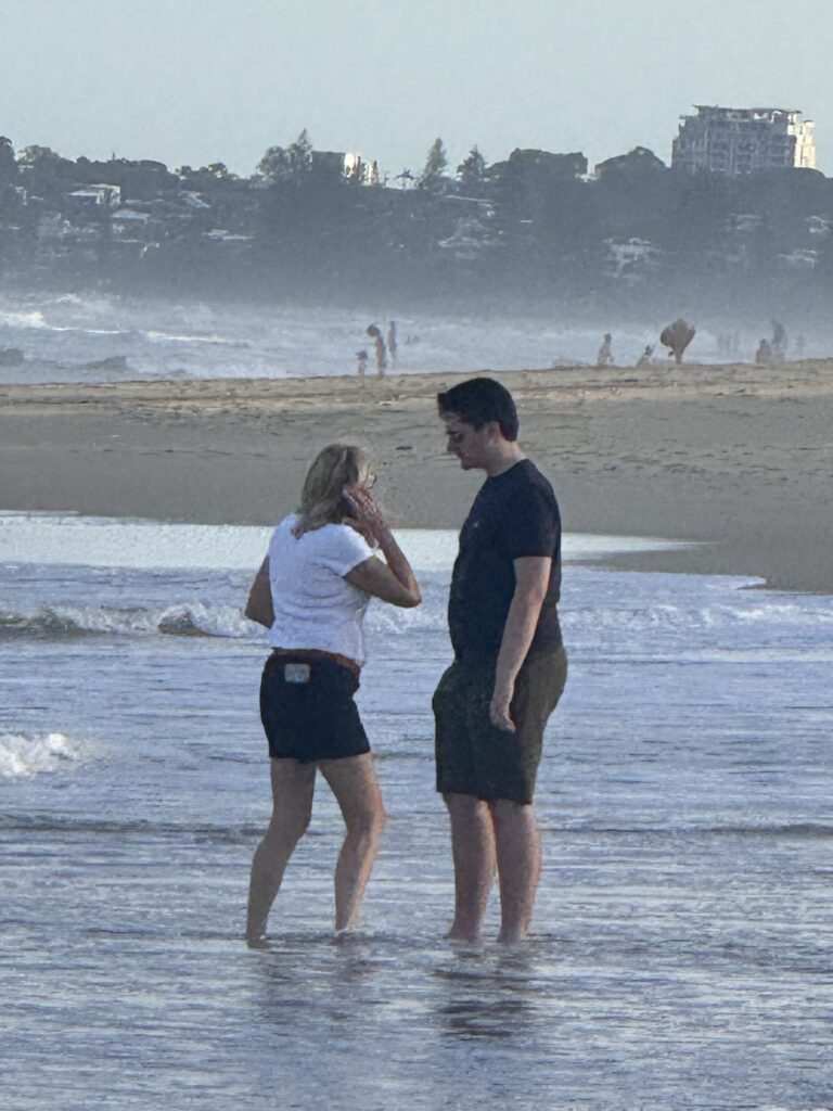 Two people at beach