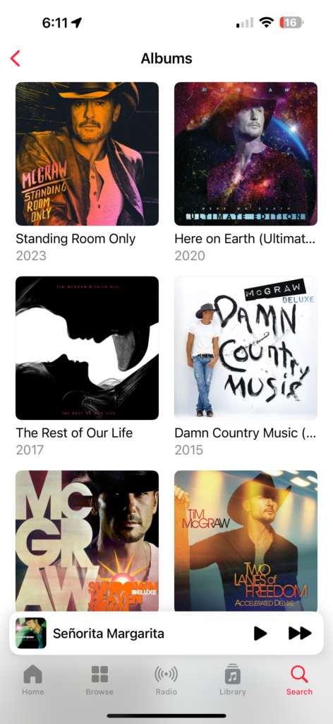 Tim McGraw album list