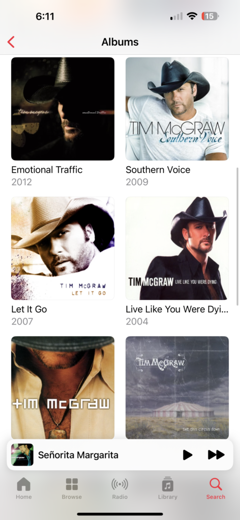 Tim McGraw album list