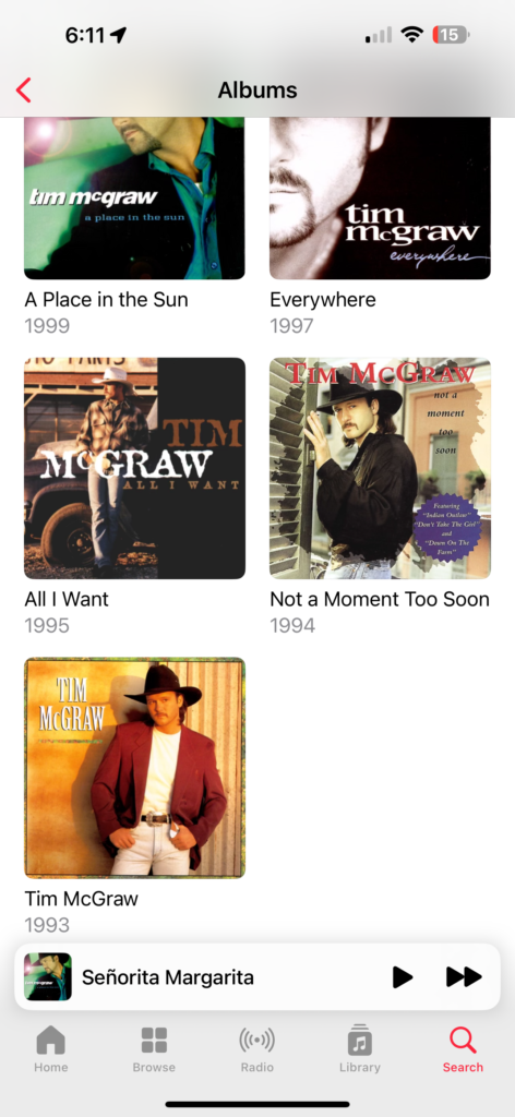 Tim McGraw album list