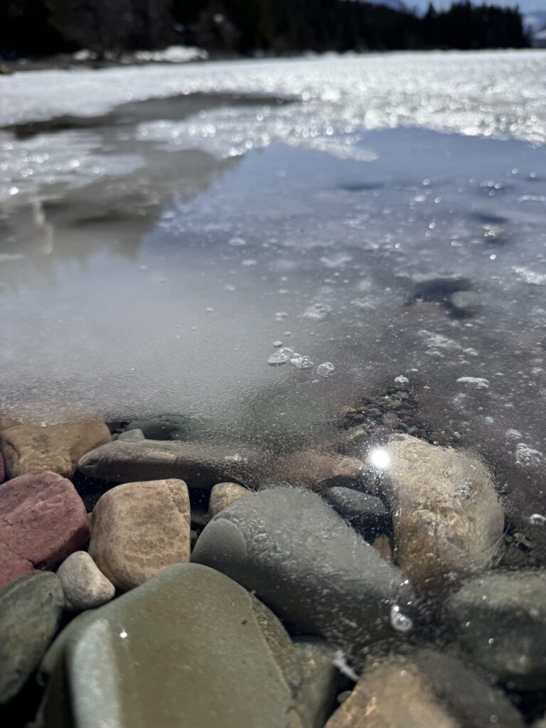 Frozen lake closeup